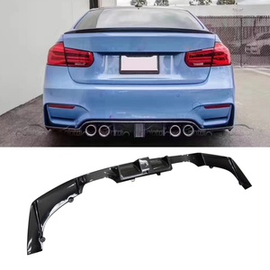 Body Kit Carbon Fiber Rear Bumper Shark Fin <b>Diffuser</b> Spoiler Lip with <b>LED</b> for BMW F80 M3 F82 F83 M4 - Product Image 6