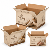 Boîte en carton ondulé pour expédition de pantoufles, avec panneau simple en E-flute, pour emballage personnalisé de colis de chaussures