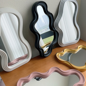 Wall-Mountable INS Modern Style Wave Cloud Makeup <strong>Mirror</strong> Tray 3mm Thick <strong>Plastic</strong> for Home &amp; Dressing Photos - Product Image 2