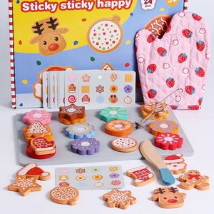 Montessori Kitchen Wooden Kids <b>Cutting</b> and Slicing <b>Cookies</b> Fruit Matching Game Play Food Set - Product Image 3