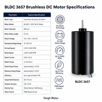 Motor DC Brushless 36mm BLDC 3657 12V 24V Kecepatan Tinggi Tahan Lama 3-Fasa Tanpa Sensor Pemasangan Flens untuk Pompa Mikro Rumah Pintar Oli