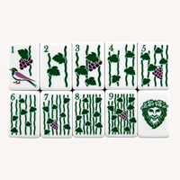 Collection de luxe de tuiles de mahjong US de designer, 160 pièces, en acrylique blanc, motif floral verre à vin, jeu de société