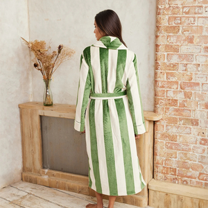 Autunno e inverno nuova veste colorata di velluto a righe verdi e ispessita <span class=keywords><strong>accappatoio</strong></span> caldo da donna Casual <span class=keywords><strong>accappatoio</strong></span> - Product Image 3