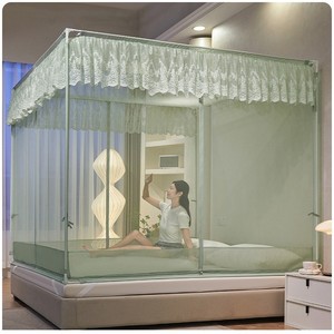 <span class=keywords><strong>Mosquiteras</strong></span> Plegables de Verano para el Hogar, Dormitorio, Anti-caídas, con Soporte Reforzado, Textura de Yurta, Tienda de Campaña con Fondo Completo y Puerta Grande - Product Image 3