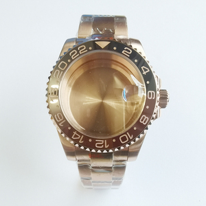 Montre pour hommes 40mm or Rose boîtier étanche en acier inoxydable GMT lunette saphir cristal pour japon mouvement NH35 NH36 - Product Image 1
