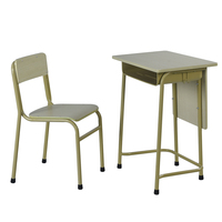 Échantillon gratuit de banc d'école en métal et ensemble de chaises de bureau pour les étudiants d'université pour la salle de classe et l'hôtel