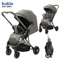 Poussette légère et pliable Kidilo avec siège auto pour enfants de 0 à 3 ans, certifiée EN1888 & Reach ROHS, roues 3D en PU