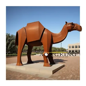 Chinese top 1 craft corten steel camel sculpture stainless steel statue