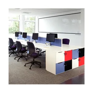 Gewerbliche Möbel modernes Design 8 Personen Personal Tisch/Schreibtisch mit Schrank in Büroarbeit platz