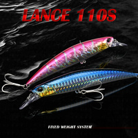 Leurre de pêche ALLBLUE LANCE 110S, minnow coulant lourd, poids fixe, jerkbait