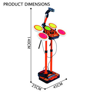 Jacko Toys - Vente en gros <span class=keywords><strong>de</strong></span> kits <span class=keywords><strong>de</strong></span> batterie <span class=keywords><strong>jazz</strong></span> - 5 tambours - Microphone - Ensemble karaoké - Instrument <span class=keywords><strong>de</strong></span> musique - Jouets pour enfants - Product Image 4