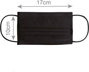 หน้ากากอนามัย3ชั้นสีดำแบบใช้แล้วทิ้งสายจมูกปรับได้ - Product Image 2