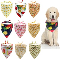 Reversibele hondensjaal bulkverpakking, hondenbandana, reversibele hondenhalstas met meerdere fruit- en dinosauruspatronen voor kleine en grote rassen