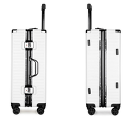 Valise sans fermeture éclair avec cadre en aluminium, valise rigide en polycarbonate avec roulettes pivotantes, valise de voyage avec double serrure TSA