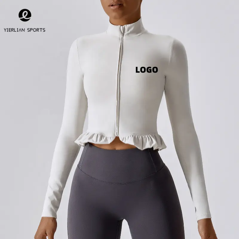 2023 New Fashion Leisure Slim Fit Sports Long Sleeve Zip Up Quick Dry Pilates Running Yoga Active Workout Top Jackets For Women