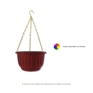 Pot suspendu LUYI avec plateau de drainage, en plastique rouge terre cuite, léger, avec système de drainage intégré - Product Image 5
