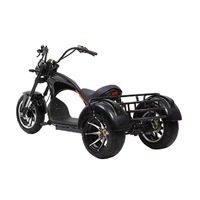 Tricycle électrique style Harley, 3 roues, moteur 1000W, batterie au lithium 60V20AH, avec porte-bagages arrière et dossier