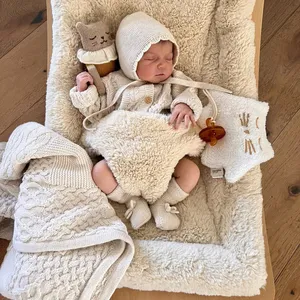 Manufacturers New Arrival Custom Wholesale Unisex Plain Luxury Babi Newborn Organic Cotton Knit Baby Blanket