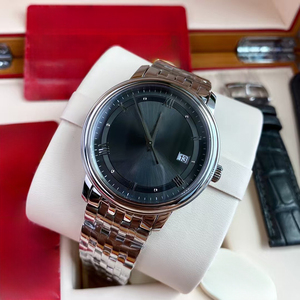 Reloj de Hombre Mecánico Automático con Esfera Gris Antracita Estilo Diseñador Clásico, Correa de Acero Inoxidable 316L, Fecha Luminosa - Product Image 1