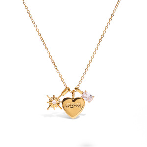 MAMA Best Quality Fashion <strong>Jewellery</strong> 18k Gold Plated Pvd Letter Charms Sparkling Stainless Steel Necklace for <strong>Mother's</strong> Day Gifts - Product Image 5