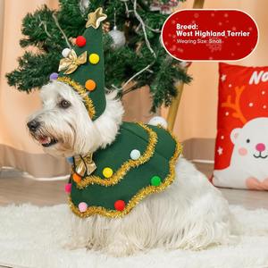 Honden Kerst Puppy Mantel Kostuum Polyester Effen Winter Milieuvriendelijk Cartoon Rollenspel Feest Huisdier Kleding Schattig Modieus - Product Image 4