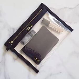Clear Pvc <b>Makeup</b> <b>Transparent</b> Window Water Resistant Large Capacity Travel Cosmetic Organizer <b>Bag</b> Zipper Closure Fashion - Product Image 5