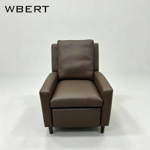 WBERT Genuine Leather Jameson <b>Recliner</b> Accent <b>Chair</b> Solid Wood Living Room Armchair Upholstered Lounge Seat Arhaus furniture - Product Image 3