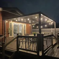 Pergola en aluminium à toit à lamelles motorisées, autoportante, rectangulaire, imperméable, anti-corrosion, revêtement poudré, gazebo d'extérieur