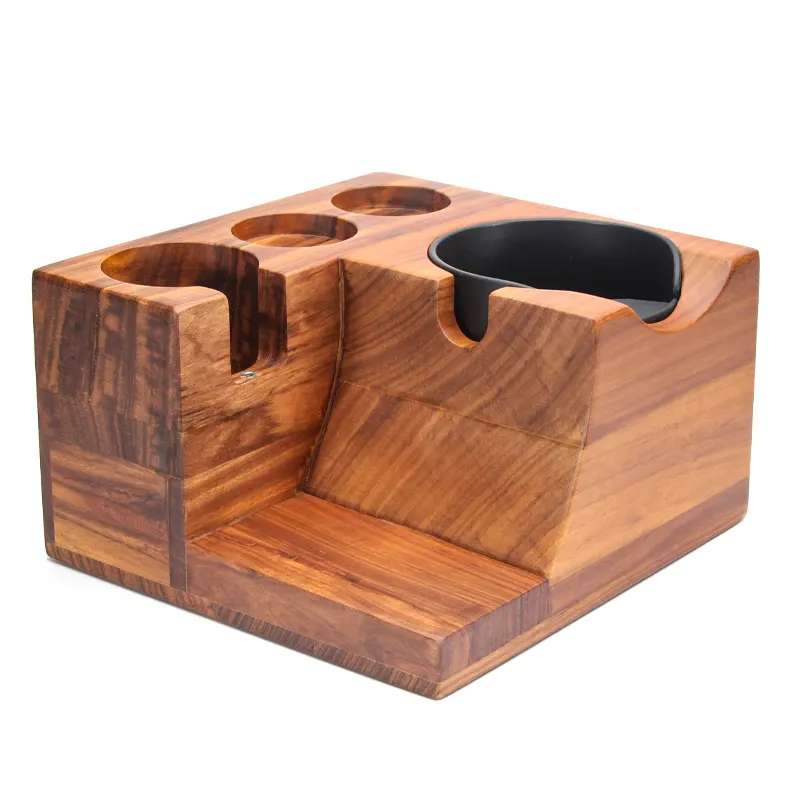 Economical Custom Design Zebra Wood Material Tools Custom Set Coffee Tamper And Knock Box