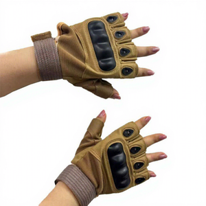 Gants tactiques personnalisés demi-doigts en néoprène antidérapants avec fermeture auto-agrippante pour la chasse, l'équitation, unisexe, fournisseurs OEM - Product Image 5