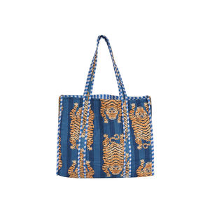 กระเป๋าถือสะพายไหล่ขนาดใหญ่สำหรับขายส่ง กระเป๋าช้อปปิ้งใช้ได้ทุกวัน ลายเสือแบบเย็บติดกัน สำหรับใช้ในชีวิตประจำวัน - Product Image 2