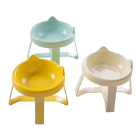 Mangeoire Moderne en Céramique pour Animaux de Compagnie, Bol Mignon avec Oreilles de Chat, Support Surélevé pour Protéger la Colonne Cervicale, Écologique pour Chatons et Chiots