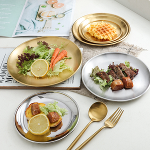 จานสแตนเลสกลมสีทอง14ซม. 5.5นิ้วถาดสำหรับตั้งแคมป์จานอาหารค่ำ - Product Image 6