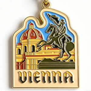 Collar con Colgante de Ángel Esmaltado del Monumento Histórico de Viena - Joyería Chapada en Metal, Moderna y Tradicional, Souvenir Austriaco para Viajeros - Product Image 5