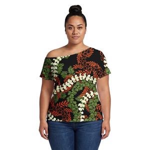 <span class=keywords><strong>เสื้อ</strong></span>ผู้หญิงแบบเปิดไหล่ข้างเดียวสำหรับฤดูร้อน <span class=keywords><strong>เสื้อ</strong></span>ฮาวายลำลองลายพิมพ์ Pua Kenikeni ลายชนเผ่าโพลีนีเซียน <span class=keywords><strong>เสื้อ</strong></span>ยืดชายหาดเซ็กซี่ - Product Image 1