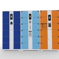 Armoire de rangement électronique intelligente moderne pour l'extérieur, en acier et métal, pour le stockage de colis dans les centres commerciaux et les gymnases