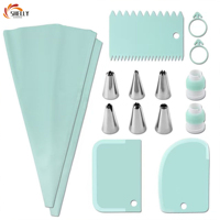 XL-Großhandel 15-teiliges Spritztüllen-Set, Silikon-Spritzbeutel & Kuchenschaber, DIY Cupcake Back- und Dekorationsset für Zuhause