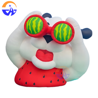 Modèle gonflable Chenghuang en forme de pastèque et de mouton avec télescope - Accessoires décoratifs d'extérieur sur le thème des fruits d'été pour centres commerciaux
