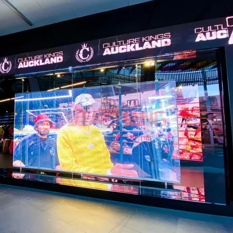 Tela LED transparente flexível para paredes externas e janelas de vidro 3D, painel de LED para publicidade em cores HD para ambientes internos