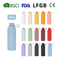 Bouteille d'eau sport isotherme portable en acier inoxydable à double paroi de 500 ml, imprimée UV, écologique, avec anse de transport, pour mariage