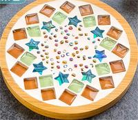 Vente en gros de carreaux de mosaïque en verre pour bricolage Kits de couleurs mélangées Dessous de verre en bois pour adultes Décoration intérieure créative pour bricolage