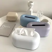 Cutelife Kotak Tisu Plastik, Dekorasi Meja Kantor Kamar Tidur Dapur, Kotak Kertas Tisu dengan Penutup