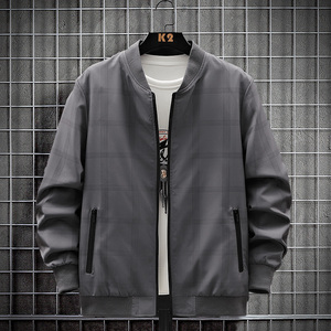 Plus size middle-aged spring and autumn men's baseball collar <b>light</b> business jacket casual street coat Joker comfortable fashion - Product Image 2