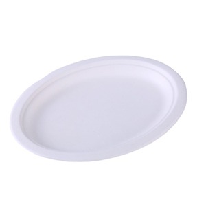 Platos Desechables Blancos Biodegradables de 8 Pulgadas Biopoly, Vajilla Ecológica de Bagazo para Viajes - Product Image 5