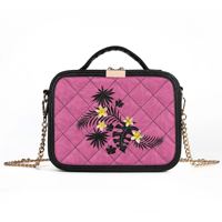 Sac bandoulière matelassé en cuir PU pour femme, motif géométrique ethnique polynésien unique, avec poignée supérieure et chaîne