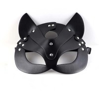Masque en cuir pour femme pour Halloween, masque de chat, demi-visage, masque de renard, masque de costume pour femme, masque en cuir pour cosplay, masque fantaisie pour femme