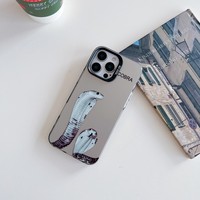 Funda de Teléfono con Diseño de Ojo de Serpiente Largo Negro IMD OEM de Fábrica para iPhone 11, 16 Pro, 12, 13, 14, 15 Pro, Funda Estética para iPhone 17 Pro Max