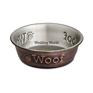 Top Quality Luxury Metal Dog Bowl Wholesale Creative Designer Dog Bowl Top Selling Handmade Dog Bowl With Back Iron Wire Stand - Product Image 2