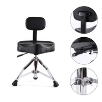 Tabouret de batterie réglable de style selle pour jazz, avec dossier, portable, pour performance, personnalisable, vente en gros