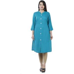 New Stylish Solid Viscose Rayon Women's Straight salwar Kurta Green Wrinkle Set Online Sale <b>Indian</b> & <b>Pakistani</b> <b>Clothing</b> - Product Image 1